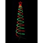 2.1M LED Double Spiral Tree Red And Green Christmas Display
